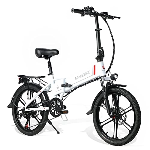 Elektrofahrräder : SAMEBIKE 20LVXD30-II Aktualisierung E Bike Elektrofahrrad E-Bike klapprad 20 Zoll 48V10.4Ah Abnehmbarer Akku, 7-Gang-Shifter City-Elektrofahrrad E Bike Herren Damen