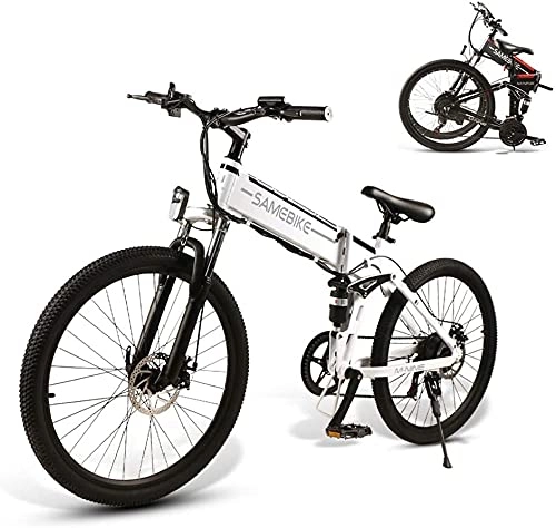 Elektrofahrräder : SAMEBIKE 26 Zoll Ebike Mountainbike, Faltbares Elektrisches Mountainbike für Erwachsene 500W 48V 10AH I Shimano 7 Gang-Schaltung I mit Zentralem LCD