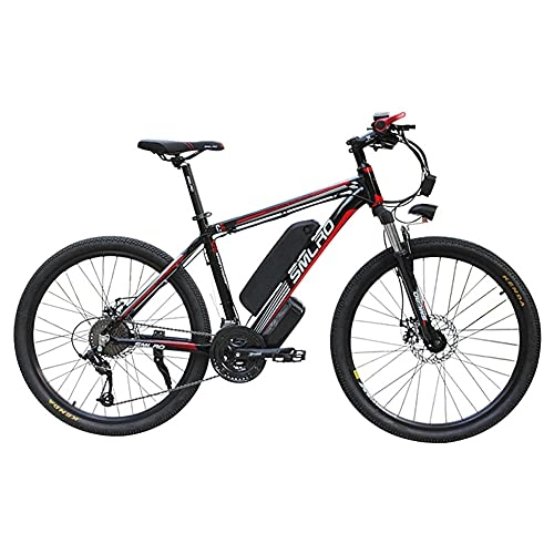Elektrofahrräder : SAWOO 1000W Elektrofahrrad Herren 26 Zoll Mountain Ebike Rennrad Strand- / Schneefahrrad Ebikes für Erwachsene mit 15Ah Akku 27 Geschwindigkeiten (Rot)