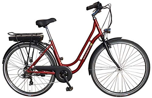 Elektrofahrräder : SAXONETTE Fashion 28" Retro E-Bike 10, 4 Ah 7-Gang Shimano Pedelec Elektrofahrrad (Bordeaux matt)