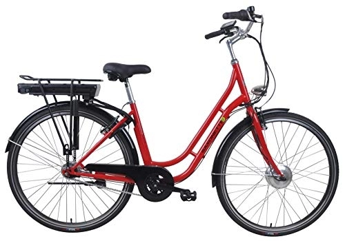 Elektrofahrräder : Saxonette Fashion Plus 28" Retro E-Bike 11, 6 Ah 7-Gang Shimano Pedelec Rot Glanz