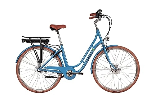 Elektrofahrräder : SAXONETTE Style Plus 2.0-28'' Retro E-Bike Pedelec 7 Gang (taubenblau glänzend)