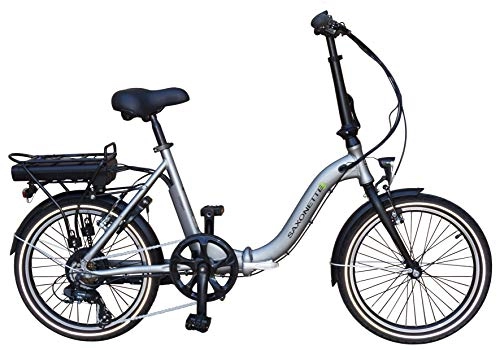 Elektrofahrräder : SAXONETTE Unisex – Erwachsene Compact Klapprad, Silber, 20 Zoll