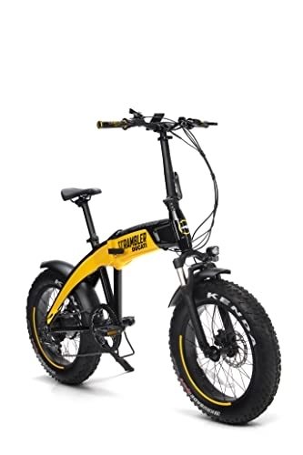 Elektrofahrräder : Scrambler Ducati Bike SCR-E Elektrofahrrad mit Fat-Rädern Unisex Erwachsene, Gelb und Schwarz, Einheitsgröße