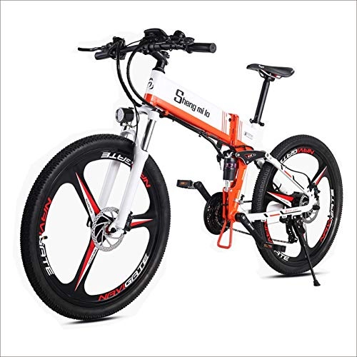 Elektrofahrräder : Shengmilo E-Bike M80 350W Elektrofahrrder E-MTB E-Mountainbike Faltbar, DREI Messerrder 26 Zoll, 48V10.4Ah Lithium Akku im Rahmen