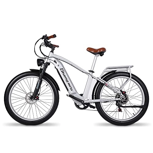 Elektrofahrräder : Shengmilo Elektrofahrrad, Retro MX04 Elektrofahrräder für Erwachsene, Fat Tire E-Bike mit 3 Fahrmodi Einfach zu montieren, 48V 15Ah Wechselbatterie, BAFANG Motor, Hydraulische Scheibenbremsen