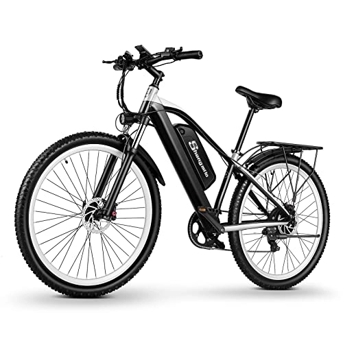 Elektrofahrräder : Shengmilo M90 Ebike Mountainbike, 29" Elektrisches Fahrrad für Erwachsene, Abnehmbarer Li-Ion-Batterie 48V 17A, Doppeltes Hydraulisches Bremssystem