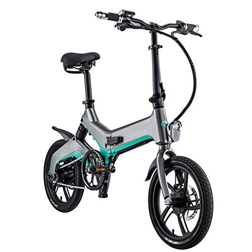 Elektrofahrräder : SHIJING 16 inch elektrisches Fahrrad elektrisches Fahrrad Aluminiumlegierung Lithium-Batterie-Elektroroller Adult antreibenden Elektro Faltrad, 1