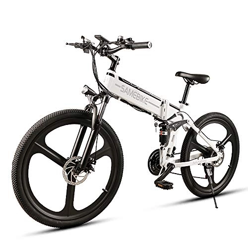 Elektrofahrräder : SHIJING LO26 26 Zoll Folding Electric Bike Power-Assist-elektrisches Fahrrad E-Bike Conjoined Rim Scooter 48V 350W Motor, 1