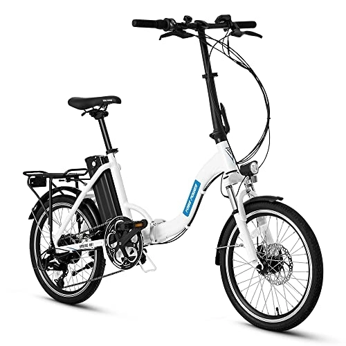 Elektrofahrräder : SHIMOST 20 Zoll E-Bike Klapprad Faltrad mit 36V Batterie Elektrofahrrad Erwachsene Stadtfahrrad (weiß)
