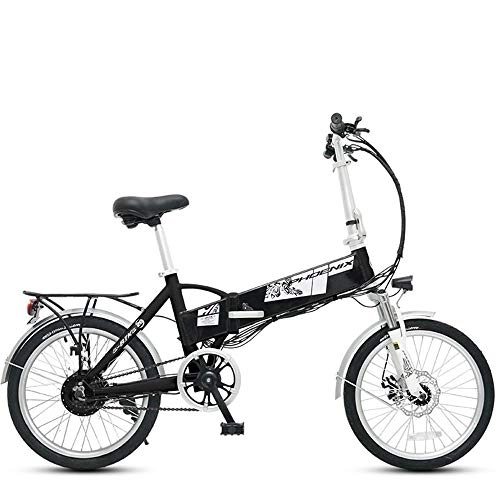 Elektrofahrräder : Shiyajun E-Bike, Kleinwagen, zusammenklappbar, Mobilitätsbatterie, Mini-Lithiumbatterie, ultraleichtes Moped-36V schwarz / Single Speed