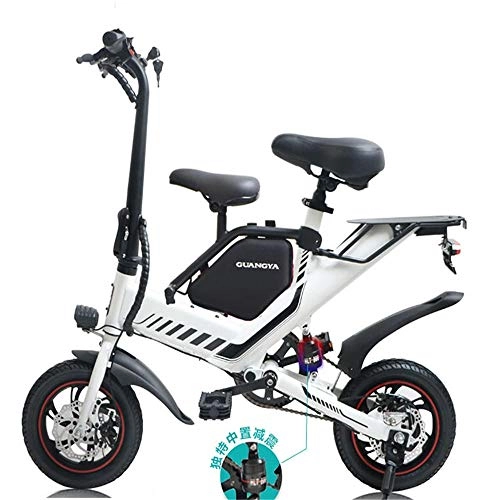 Elektrofahrräder : Shiyajun Elektrofahrrad Klappbares Elektrofahrrad Motorunterstütztes Fahrrad Mini-Roller-Weiß 6A