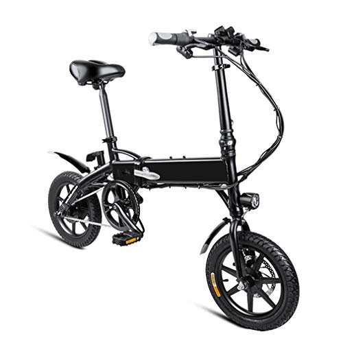 Elektrofahrräder : SHUAIGUO Elektro-Fahrrad, 20-Zoll-Faltbare E-Bike mit 48V 10.4Ah Lithium-Batterie 250W Motor 30 km / h 14 Zoll, Schwarz