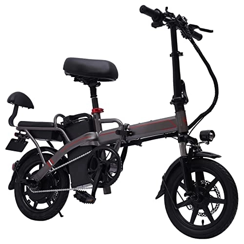 Elektrofahrräder : SHZICMY 14 Zoll E-Bike Faltbar 14 Zoll mit Motor Abnehmbarer Lithium Akku City E-Bike, 25km / h