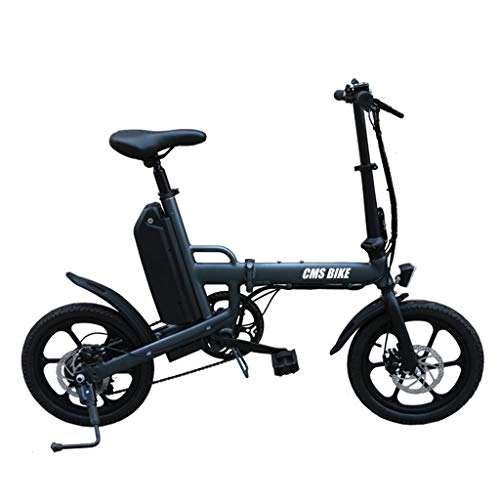 Elektrofahrräder : SNDDC 16-Zoll-Elektrofahrrad Ebike Falten 6-Gang-Elektrofahrrad Mountainbike Radfahren 250W High-Speed Brushless-Getriebemotoren, Grau, 16inch
