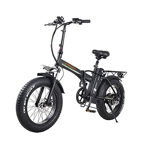 Elektrofahrräder : SONGZO Elektrofahrrad 20-Zoll-Faltbares Elektro-Mountainbike mit abnehmbarem 48V-15Ah Lithium-Akku und LCD-Display