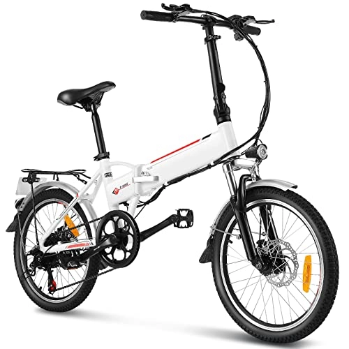 Elektrofahrräder : Speedrid 20 / 26" Faltbares E-Bike / Klapprad / Mountainbike mit 36V-8Ah 288Wh Akku für Reichweite von 30-60KM (White, 20 Zoll)