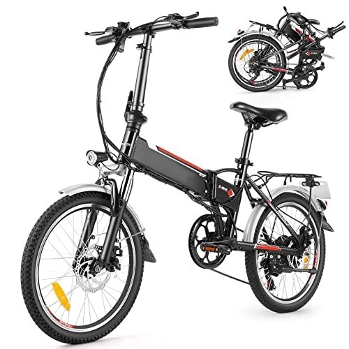 Elektrofahrräder : Speedrid Faltbares E-Bike / Klapprad, 20 Zoll Pedelec Faltrad / Elektrofahrrad mit 288Wh (Schwarz, 20 Zoll)