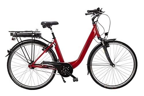 Elektrofahrräder : Sprick 28 Zoll City E Bike Elektro Fahrrad 7 Gang Mittelmotor Pedelec Continental Rot, 12350114-2206, 48cm