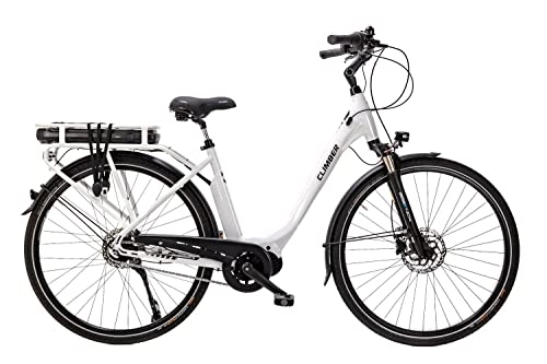Elektrofahrräder : Sprick 28 Zoll City E Bike Elektro Fahrrad Shimano 7 Gang Mittelmotor Pedelec Continental Weiss, (24071600-2186)