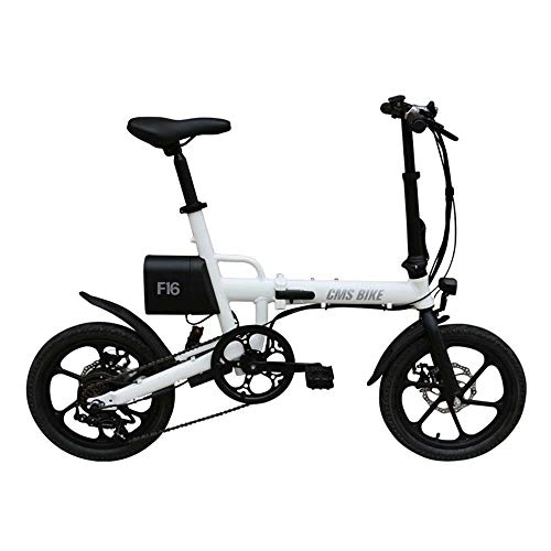 Elektrofahrräder : SRXH Elektrofahrrad Klappbar Hochleistung, E-Bike Schaltung, 16-Zoll-Elektroroller mit LED-Scheinwerfer, 250W Faltbares Elektrofahrrad mit Scheibenbremse, bis zu 25 km / h