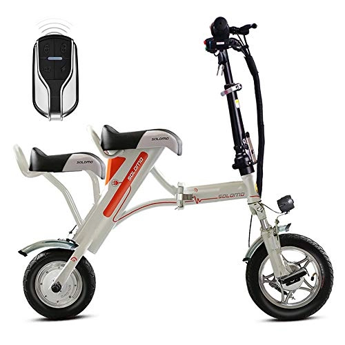 Elektrofahrräder : SSCJ Elektro-Faltfahrrad-Mini Adult Elektro-Scooter Portable City-Fernbedienung Anti-Diebstahl USB Charging Zwei Sitze, 8AH30km