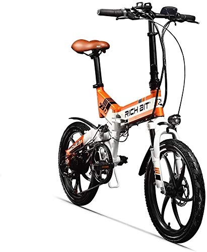Elektrofahrräder : SUFUL Rich BIT ZDC RT-730 Klapp-E-Bike 20-Zoll-Elektrofahrrad 48v 8ah versteckte Batterie steuerfrei (Orange)