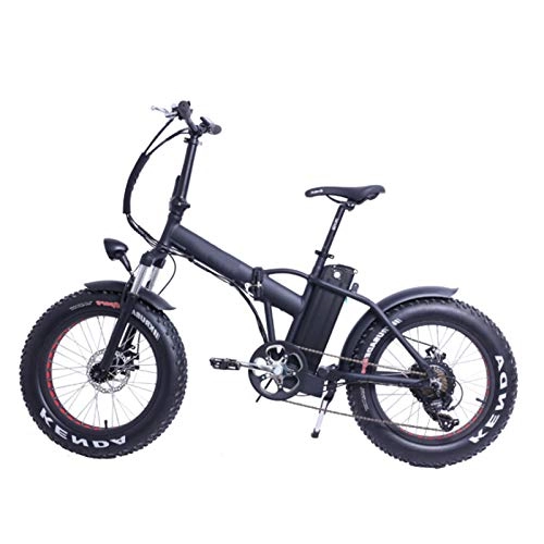Elektrofahrräder : sunyu Elektrofahrrad Zusammenklappbares Mountainbike, 500W 20" Fat Tire Schneefeld Sandstrand Elektrofahrrad mit 36V 10Ah (schwarz)