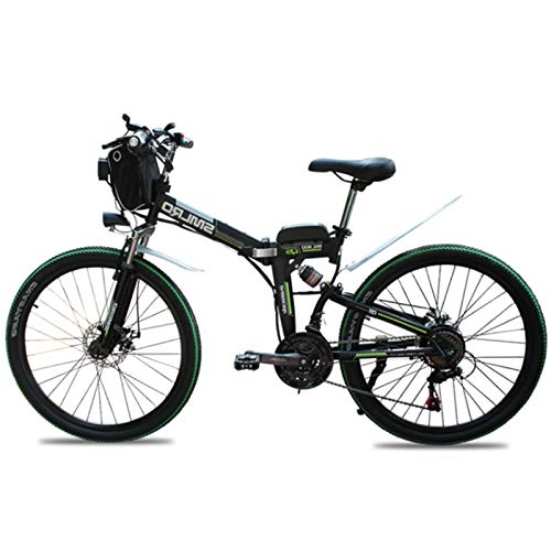 Elektrofahrräder : sunyu Trekking E-Bike, 350W Motor, 36V 10 Ah Akku, Falten Elektro Fahrrad Damen und Herrengreen