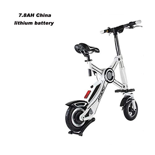 Elektrofahrräder : Suyanouz 10-Zoll-Folding Elektro-Fahrrad-Aluminiumlegierung Ohne Ketten- Elektrisches Fahrrad Leicht Und Schnell Folding Ebike Mit Kindersitz, 7.8Ah Einsitz, A
