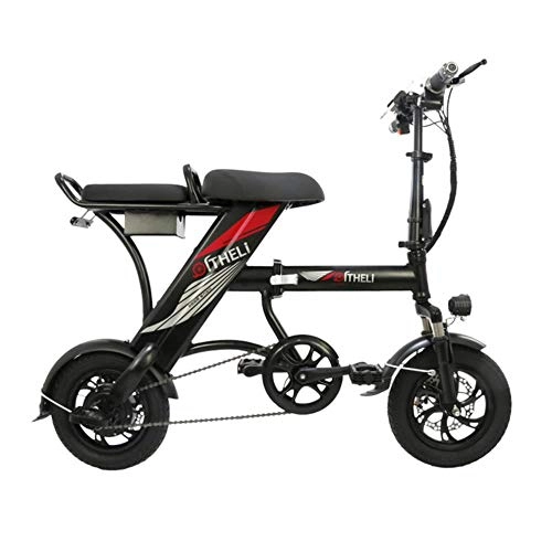Elektrofahrräder : Suyanouz New Folding Elektro-Fahrrad 12-Zoll Abnehmbare Batterie-Elektrische Fahrrad-Reise Ebike Erwachsene 2-Rad-Batterie Scooter, Weiss 25Ah-Batterie, A
