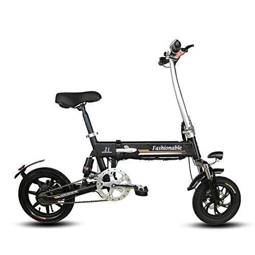Elektrofahrräder : suyanouz Tragbare Mini-Folding Elektro-Fahrzeug Erwachsene Lithium-Batterie-Elektrisches Fahrrad Booster Batterie-Auto Factory-Outlet, Schwarz