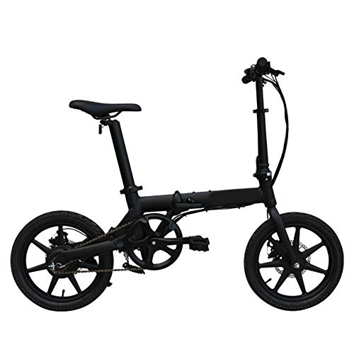 Elektrofahrräder : SYCHONG Folding Elektrisches Fahrrad 16" Räder Motor 3 Arten Von Riding Modes 5 Gears, Schwarz