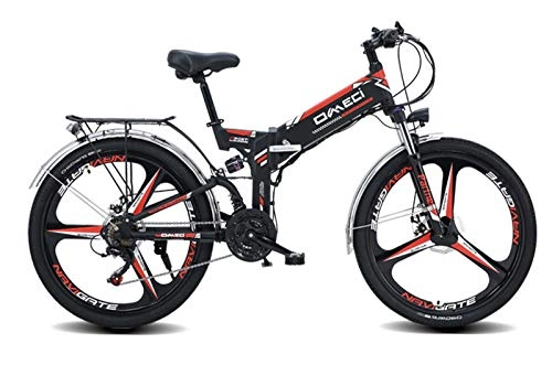 Elektrofahrräder : T-XYD Elektrisches Mountainbike, 350W 21 Speed Zusammenklappbarer E-Bike Power Scooter, 48V10AH, Doppelte Stoßdämpfung, Doppelscheibenbremse, LED-Scheinwerfer