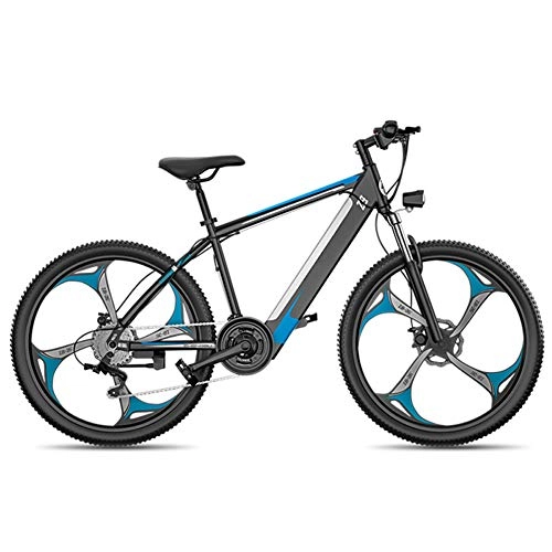 Elektrofahrräder : TANCEQI 26 Zoll City E-Bike Elektrofahrrad Ebike Mountainbike, 400W Motor, 27-Gang Vollfederung Hydraulische Scheibenbremse Elektrisches Fahrrad, Blau