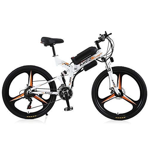 Elektrofahrräder : TAOCI Elektrofahrrad 36V Klappbares elektrisches Mountainbike für Erwachsene, 26 Zoll Elektrofahrrad Pendler E-Bike (White)