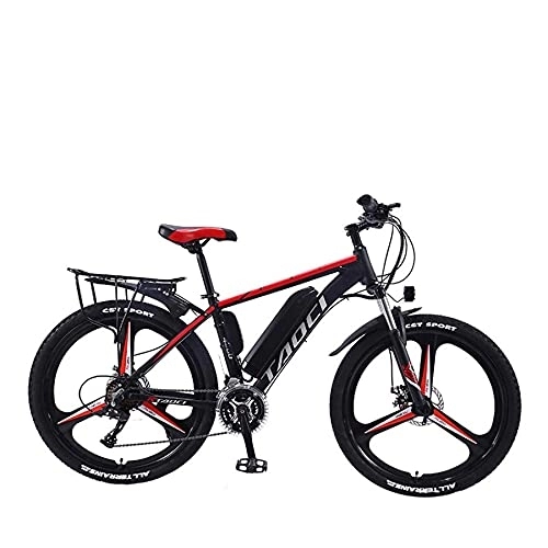 Elektrofahrräder : TAOCI UNOIF 26-Zoll-Elektro-Fahrrad, Mountainbike 36V 13Ah Abnehmbare Lithium-Batterie PAS Vorne Und Hinten Scheibenbremse, Black red