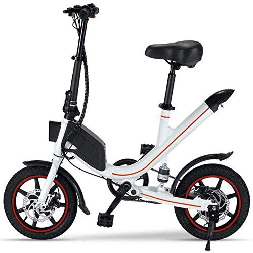 Elektrofahrräder : TCYLZ Elektrofahrrad für Erwachsene, tragbares 12-Zoll-Heimtrainer 250W 36V 7, 8 Ah Leichtes E-Bike mit, für Outdoor-Radsportreisen, Schwarz, Schwarz