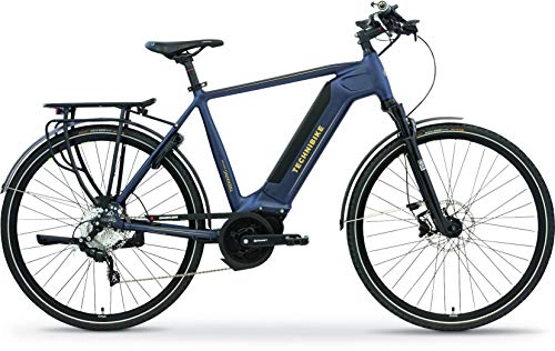 Elektrofahrräder : TechniBike TREKKING Herren E-Bike (Pedelec, Elektrofahrrad, Trekkingbike, 600Wh Continental Akku, Continental 48V 250 Watt 70 Nm Motor, Rahmenhöhe 53 cm) matt blau