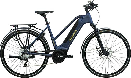 Elektrofahrräder : TechniBike TREKKING Unisex E-Bike (Pedelec, Elektrofahrrad Trekkingbike, 600Wh Continental Akku, Continental 48V 250 Watt 70 Nm Motor Rahmenhöhe 43 cm) nachtblau matt