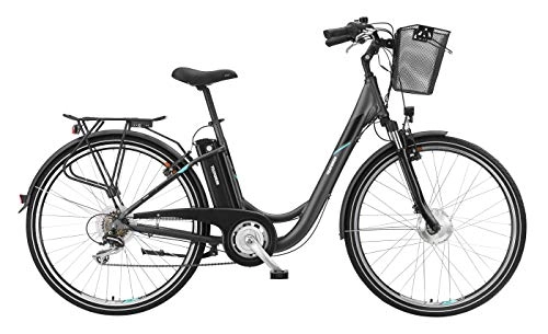 Elektrofahrräder : Telefunken E-Bike Elektrofahrrad Alu 28 Zoll mit 7-Gang Shimano Kettenschaltung, Pedelec Citybike leicht mit Fahrradkorb, 250W und 10Ah, 36V Sitzrohrakku, RC735 Multitalent