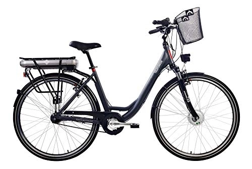 Elektrofahrräder : Telefunken E-Bike Elektrofahrrad Alu, mit 7-Gang Shimano Nabenschaltung, Pedelec Citybike leicht mit Fahrradkorb, 250W und 13Ah, 36V Lithium-Ionen-Akku, Reifengröße: 28 Zoll, RC657-S Multitalent