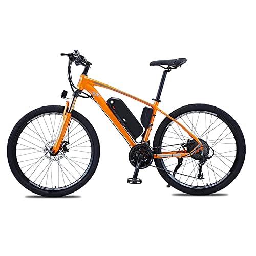Elektrofahrräder : TERLEIA Elektrofahrrad 27-Gang E-Bike Mit Variabler Geschwindigkeit Doppelscheibenbremsen 27, 5" Elektro-Mountainbike Für Erwachsene Abnehmbare Lithiumbatterie 500W-Motor, Orange, 48V 13Ah
