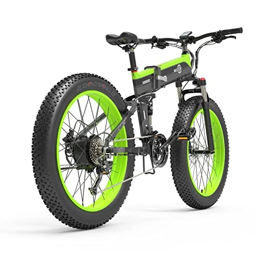 Elektrofahrräder : Theebikemotor 26” x4.0 Rad 48V1000W 12.8Ah AKKU Elektrisches Fahrrad Elektrofahrräde E-Bike 40km / h hydraulische Scheibenbremse-Grün