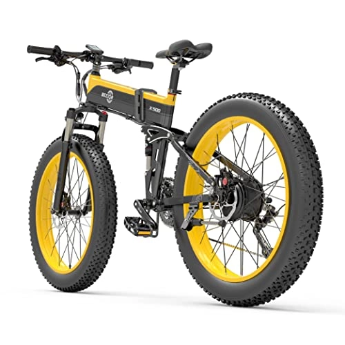 Elektrofahrräder : Theebikemotor 26" x4.0 Rad 48V500W 12.8Ah AKKU Elektrisches Fahrrad Elektrofahrräde E-Bike 40km / h-Gelb