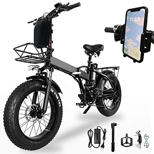 Elektrofahrräder : TODIMART E Bike Fat Reifen 20"* 4", Long Range 60-80KM Elektrofahrräder, E-Bike für Herren und Damen, Mit 48V 15Ah Batterie,