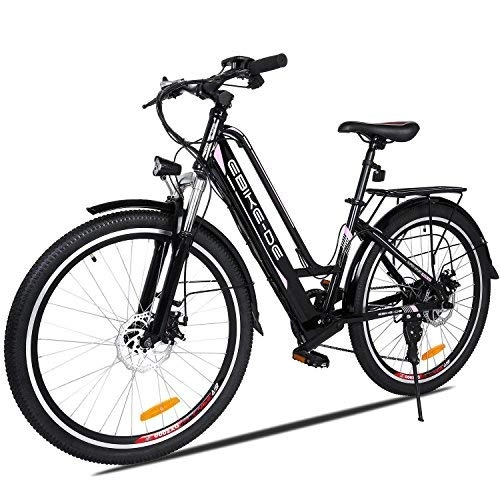 Elektrofahrräder : Tomasa- 26 Zoll Elektrofahrrad E-Bike 28 km / h Mountainbike 250W Max Elektro Fahrrad mit Kapazitt Lithium-Akku(DE Lager) (Schwarz)