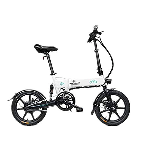 Elektrofahrräder : TOMASA Bike- Elektrofahrrad 16 Zoll E-Bike faltbar mit Stodmpfer, mit Stodmpfer Mountainbike Klappbar 250W Motor, Verstellbarer Sitz, 7, 8Ah Akku fr Erwachsene(Wei 36V / 7.8Ah)