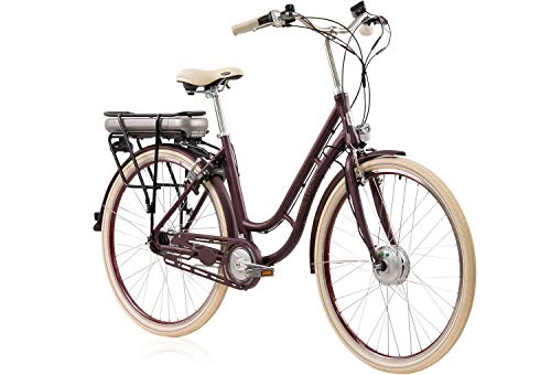 Elektrofahrräder : tretwerk DIREKT gute Räder Traveler Retro 28 Zoll Damen E-Bike, Merlot, Damen-Fahrrad 7-Gang Nabenschaltung