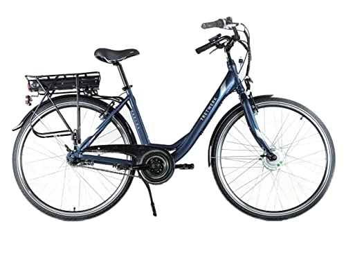 Elektrofahrräder : TRETWERK - Elektrofahrrad - Carina - Darkblue - E-Bike für Damen und Herren - E Bike 28 Zoll mit Trekkingbereifung - EBike mit Frontmotor, Shimano 7-Gangschaltung, LED Display u.v.m